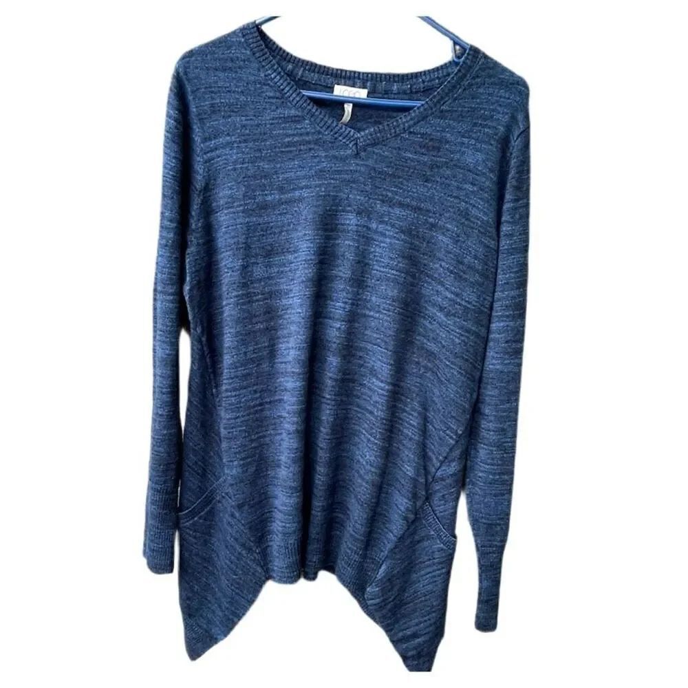 LOGO Lori Goldstein size large shark bite tunic . Cotton /cashmere